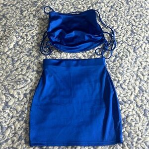 Fashion Nova Skirt Set Royal Blue